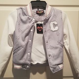 Kelly gray/ ivory jacket.